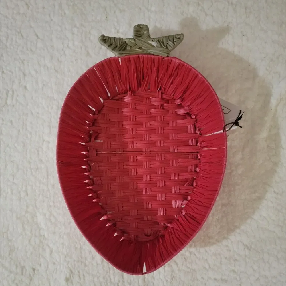 🆕️🍓Strawberry Storage Basket Summer Pool Party BBQ Red & Green - LARGE